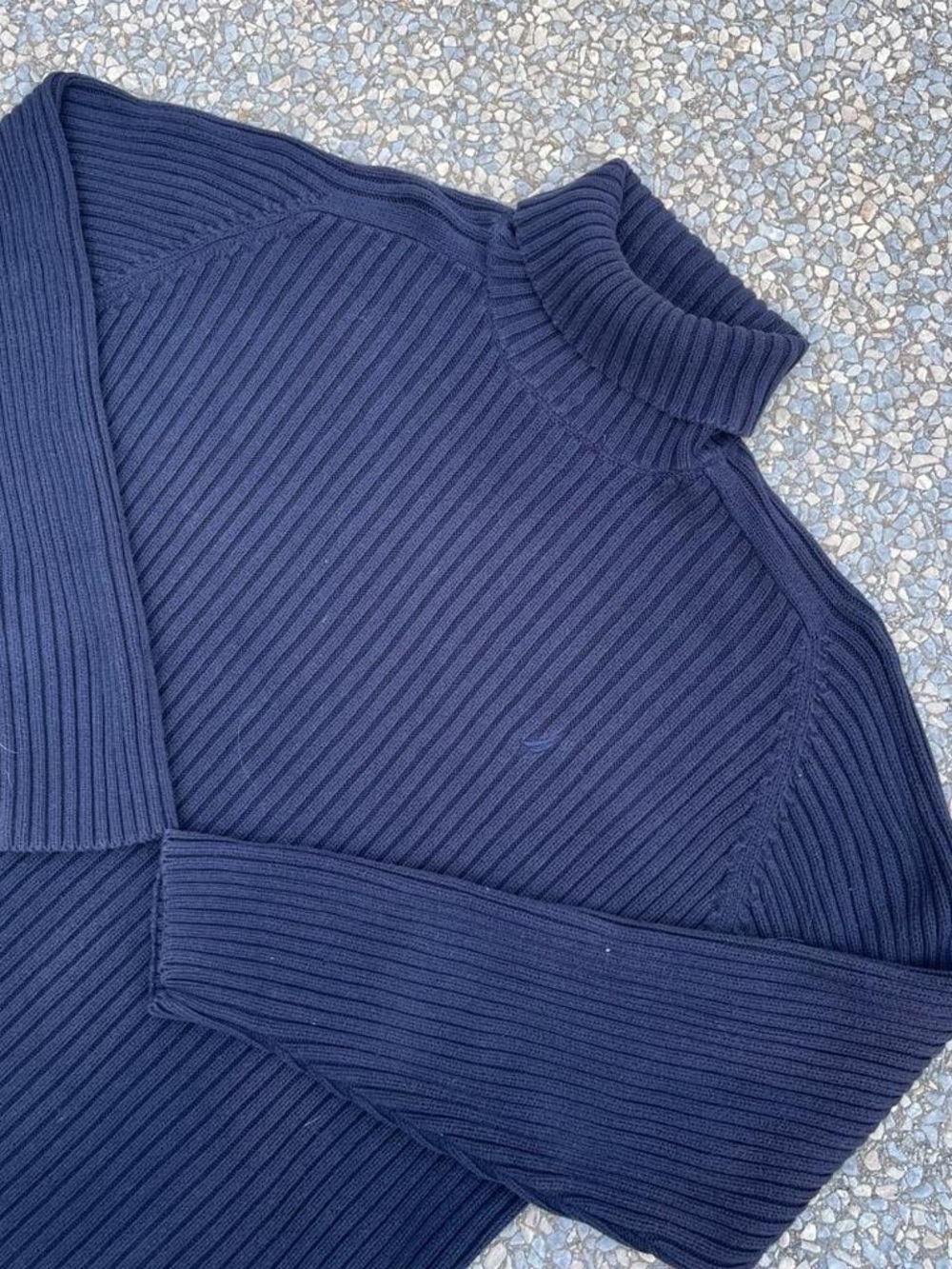 Nautica Men's Navy Ribbed Turtleneck Sweater